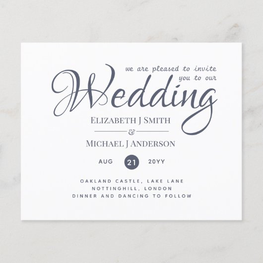 GOEDKOPSTE Stofblauwe Trouwfolder Flyer (Voorkant)