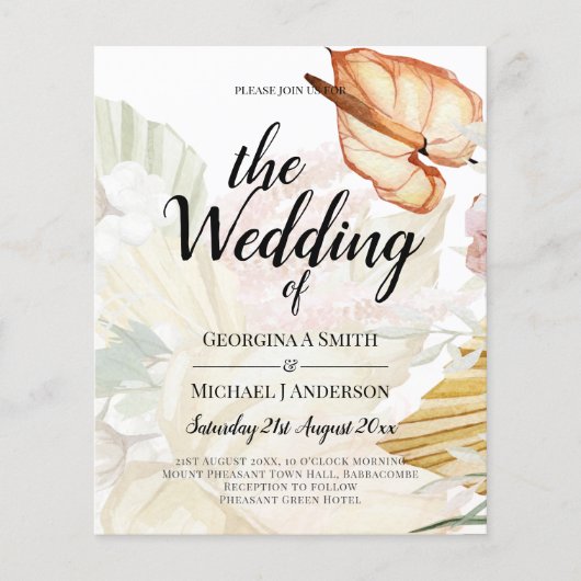 GOEDKOPSTE Tropische Pampasgras Trouw met een Knal Flyer (Voorkant)