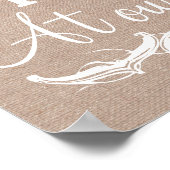 Goeie hemel geliefde burlap trouwbord poster (Hoek)