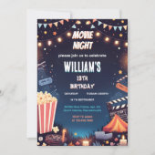 goeie jongen Camping Popcorn Movie Night 13e verja Kaart (Voorkant)