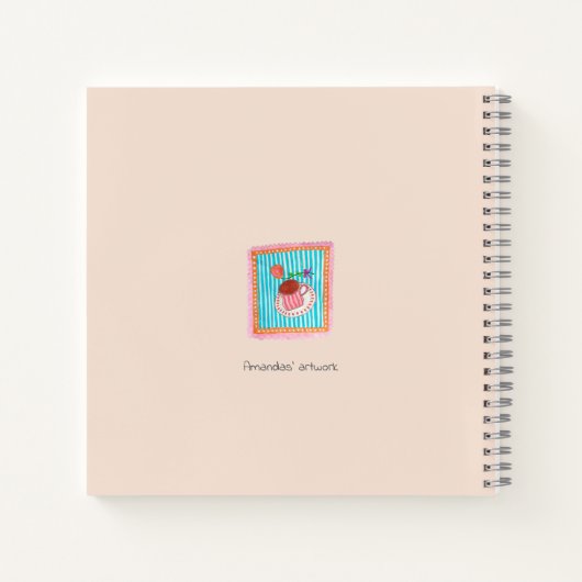 Goeiemorgen Girly Hand schilderen waterverf Stripe Notitieboek (Achterkant)