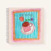 Goeiemorgen Girly Hand schilderen waterverf Stripe Notitieboek (Voorkant)