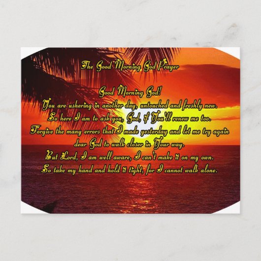 Goeiemorgen voor Gods gebed Briefkaart (Voorkant)