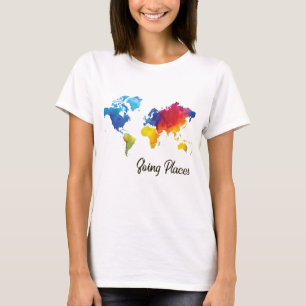 Goeienplaatsen Wereldkaart T-shirt