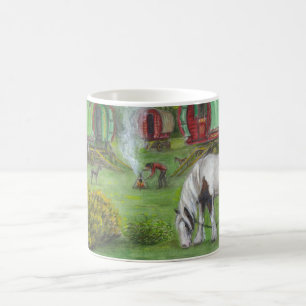 Goepenwagens en paarden koffiemok