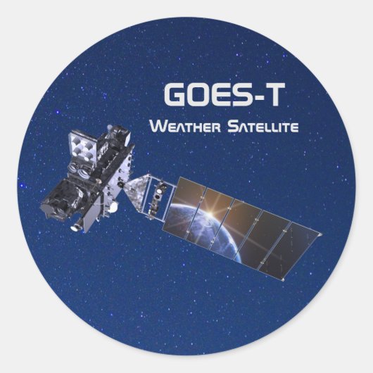 GOES-T Weathersatelliet Ronde Sticker (Voorkant)