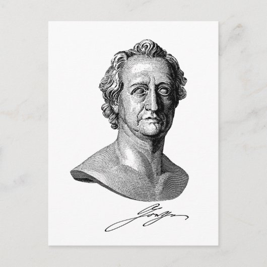 Goethe Bust met handtekening Briefkaart (Voorkant)