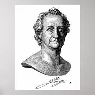 Goethe Bust met handtekening Poster