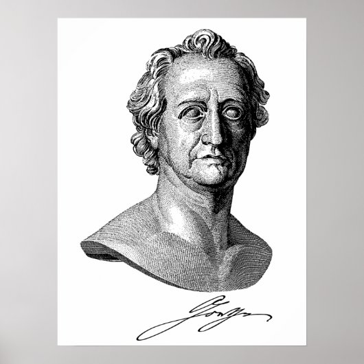 Goethe Bust met handtekening Poster (Voorkant)