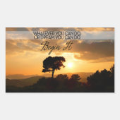 Goethe Inspirerend Quote "Begin het" Rechthoekige Sticker (Voorkant)