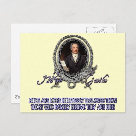 Goethe Quote on Freedom and Delusion Briefkaart (Voorkant / Achterkant)