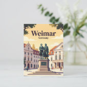 Goethe-Schiller-monument, Weimar, Thüringen, Duits Briefkaart (Staand voorkant)