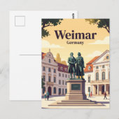 Goethe-Schiller-monument, Weimar, Thüringen, Duits Briefkaart (Voorkant / Achterkant)