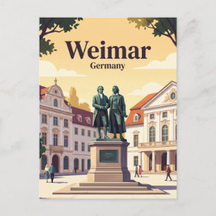 Goethe-Schiller-monument, Weimar, Thüringen, Duits Briefkaart