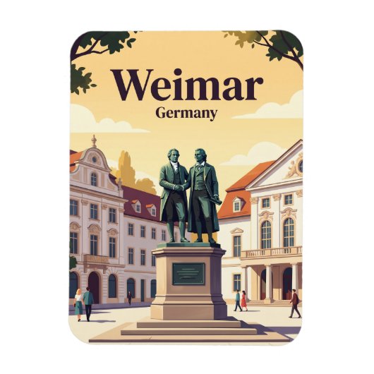 Goethe-Schiller-monument, Weimar, Thüringen, Duits Magneet (Verticaal)