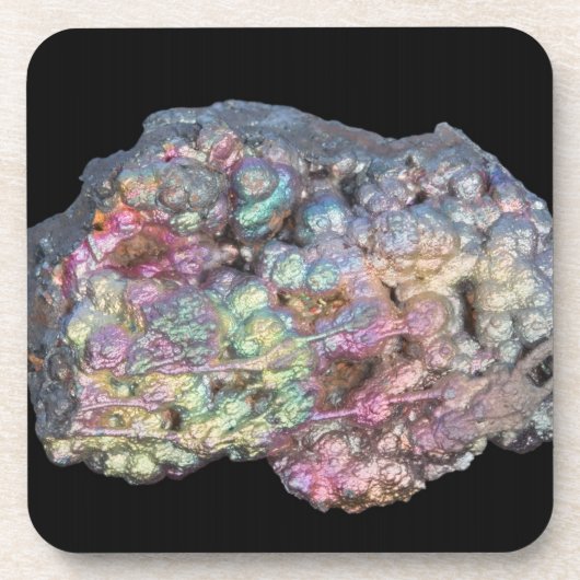 Goethite toont irdescentie bier onderzetter (Voorkant)