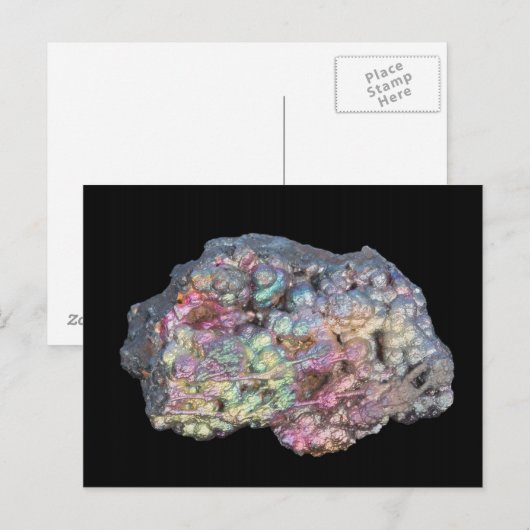 Goethite toont irdescentie briefkaart (Voorkant / Achterkant)