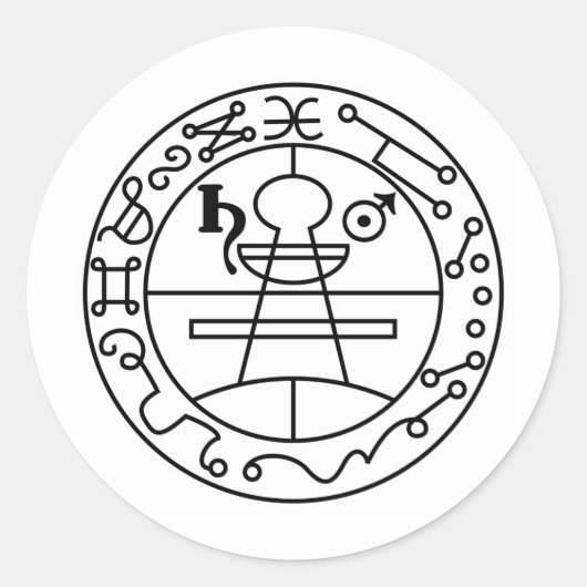 Goetia Seal of Solomon Ronde Sticker (Voorkant)