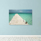 Goff Caye, een populair Barrier Reef-eiland Canvas Afdruk (Insitu (Houten vloer))