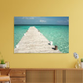 Goff Caye, een populair Barrier Reef Island Canvas Afdruk (Insitu (Woonkamer))