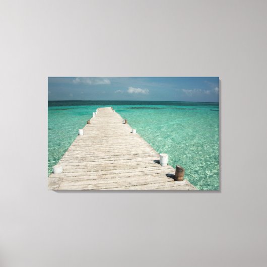 Goff Caye, een populair Barrier Reef Island Canvas Afdruk (Voorkant)