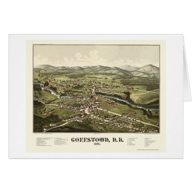 Goffstown, NH Panoramic Map - 1887 (Voorkant Horizontaal)