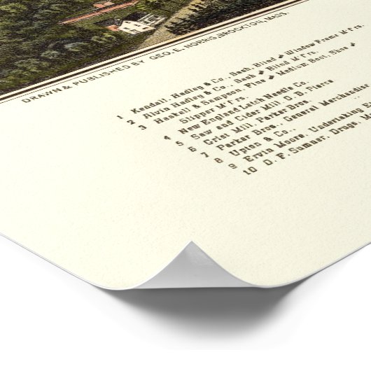 Goffstown, NH Panoramic Map - 1887 Poster (Hoek)