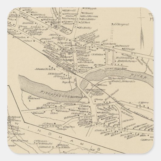 Goffstown PO, Pelham Vierkante Sticker (Voorkant)