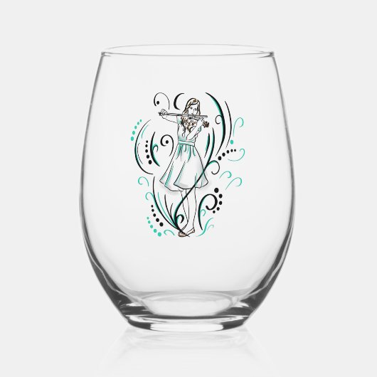 gogelpiephou wijnglas zonder voet (Voorkant)