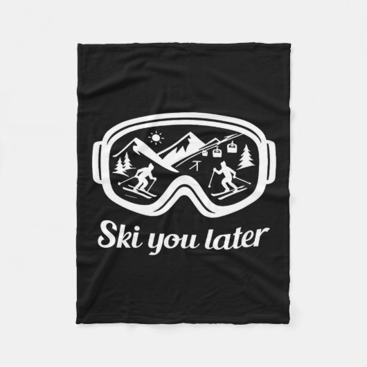 Goggles Fun You Ski Later Winter Ski Fleece Deken (Voorkant)
