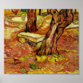 Gogh - De Stone Bench in de tuin in Saint-Paul Poster (Voorkant)