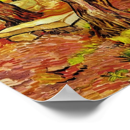 Gogh - De Stone Bench in de tuin in Saint-Paul Poster (Hoek)