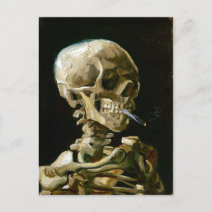 Gogh Head of a Skeleton met een Burning Cigarette Briefkaart