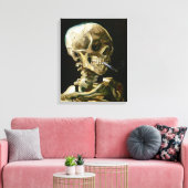 Gogh Head of a Skeleton met een Burning Cigarette Canvas Afdruk (Insitu (Woonkamer))