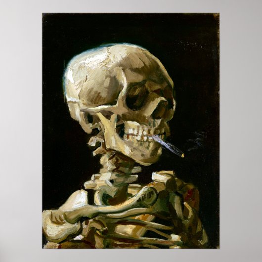 Gogh Head of a Skeleton met een Burning Cigarette Poster (Voorkant)