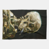Gogh Head of a Skeleton met een Burning Cigarette Theedoek (Horizontaal)
