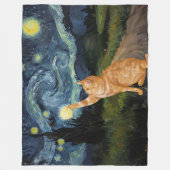 Gogh Kat Sterrennacht Fleece Deken (Voorkant)