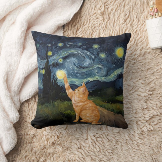 Gogh Kat Sterrennacht Kussen (Deken)