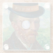 Gogh met het Flow Glass Onderzetter Glazen Onderzetter (Achterkant)