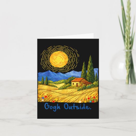 Gogh Outside Nature Lover Graphic Tee Funny Art Pu Kaart (Voorkant)