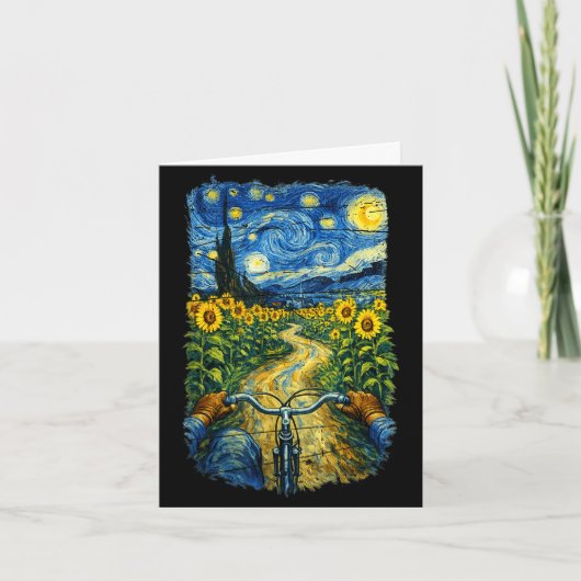 Gogh rijdt grappige fiets kunst fiets kaart (Voorkant)