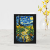 Gogh rijdt grappige fiets kunst fiets kaart (Gele Bloem)