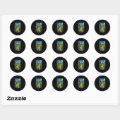 Gogh rijdt grappige fiets kunst fiets ronde sticker (Vel)