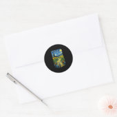 Gogh rijdt grappige fiets kunst fiets ronde sticker (Envelop)