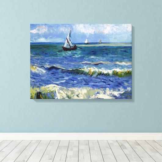 Gogh Seascape near Les Saintes-Maries-de-la-Mer Canvas Afdruk (Insitu (Houten vloer))