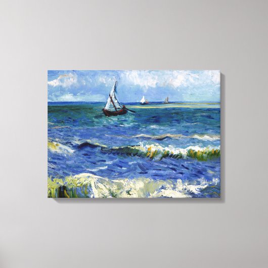 Gogh Seascape near Les Saintes-Maries-de-la-Mer Canvas Afdruk (Voorkant)