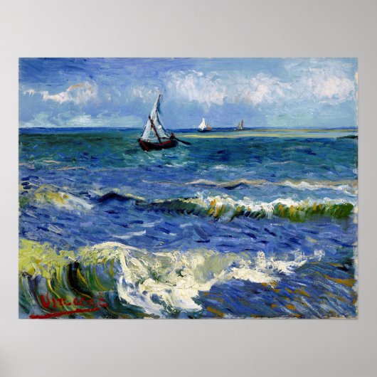 Gogh Seascape near Les Saintes-Maries-de-la-Mer Poster (Voorkant)