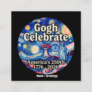 Gogh Vier Amerika's 250e verjaardag patriottisch Vierkante Visitekaartje