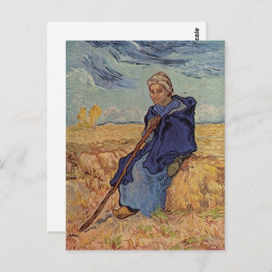 Gogh, Vincent Willem van Die Hirtin 1889 Techniek Briefkaart (Voorkant / Achterkant)