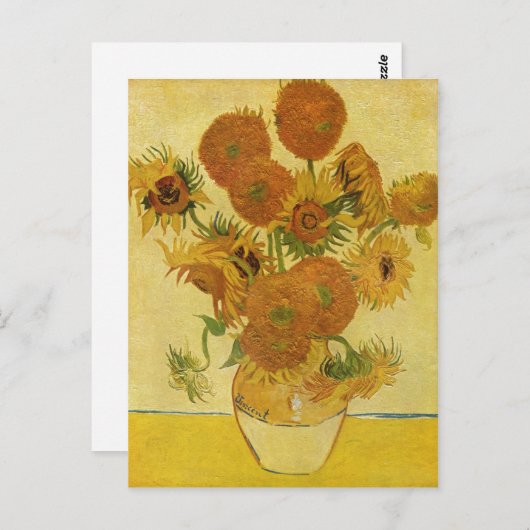 Gogh, Vincent Willem van Stilleben mit Sonnenblume Briefkaart (Voorkant / Achterkant)